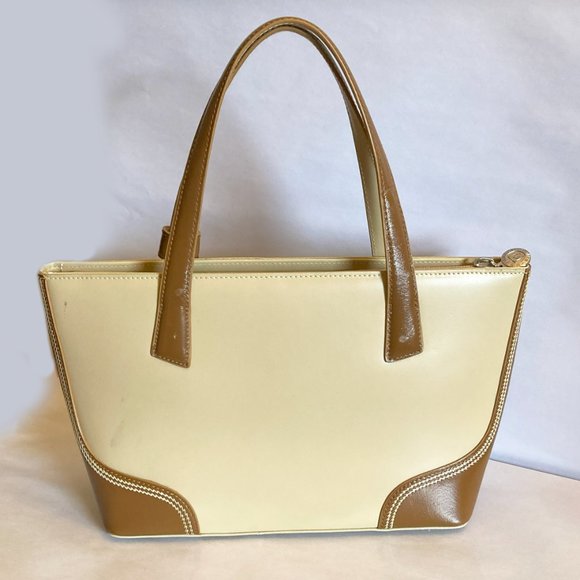 Wanlima Tan Purse Handbag with Brown Classic 5 Pocket Two Tone Zipper Clasp Logo - Picture 3 of 12